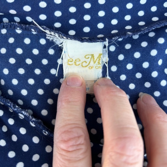 Vintage 70’s!  Secretary polka dot blouse with large bow - Picture 6 of 7